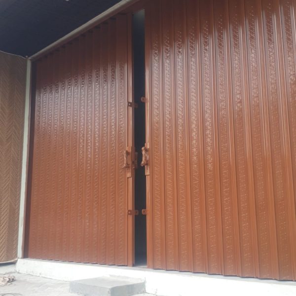 folding gate warna coklat bsd tangerang selatan