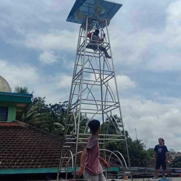 menara toa masjid stainless steel bsd tangerang selatan